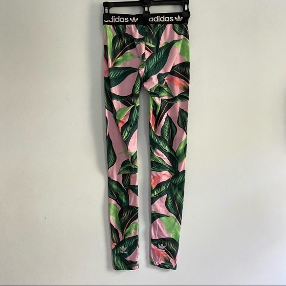 Adidas x Farm Palm Leaf Print Leggings XS - Picture 2 of 7